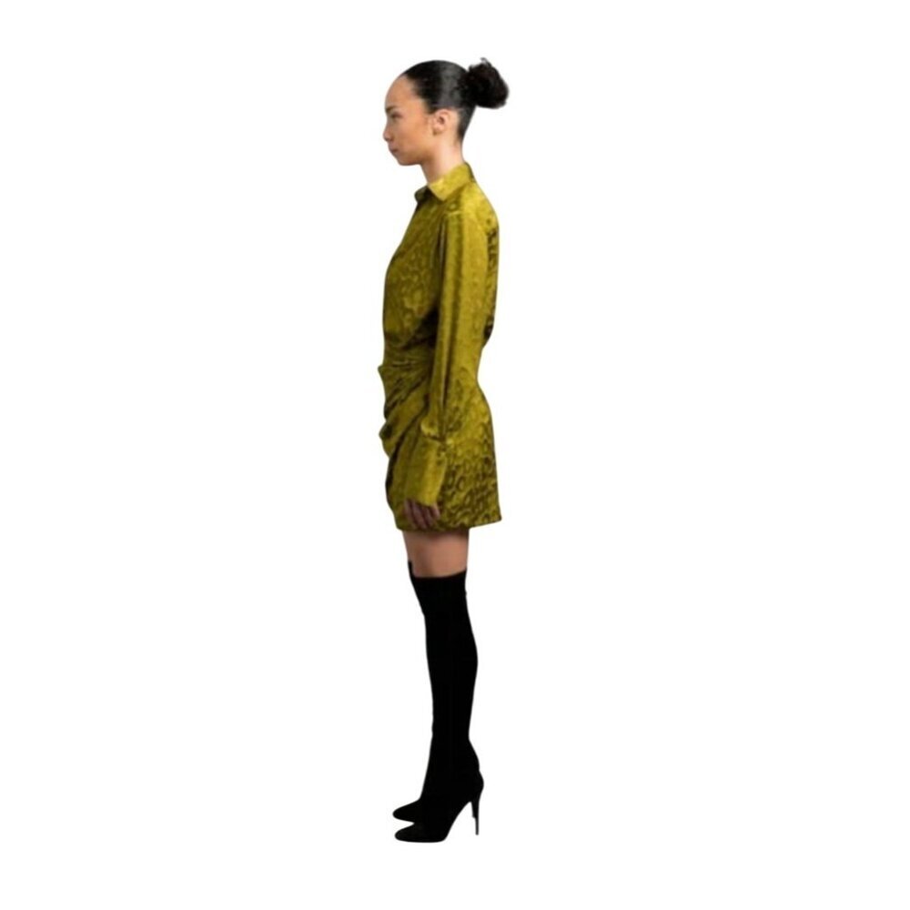 Le Superbe Montmartre Wrap Dress French Girl Leopard Green Long Sleeve S $585 - Picture 8 of 16